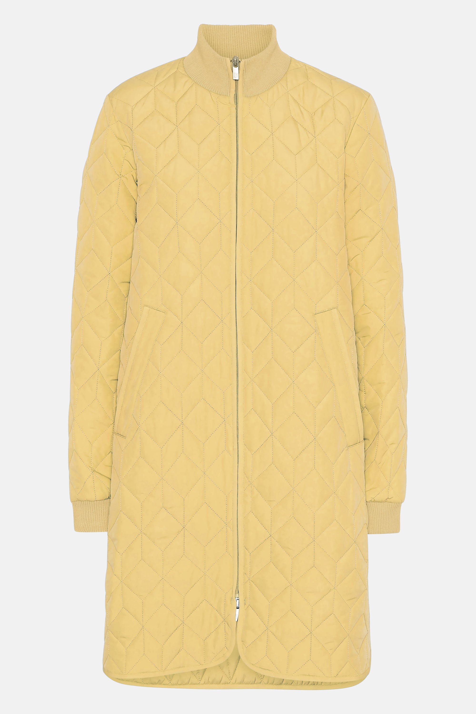 Long Padded Quilt Jacket - Marigold